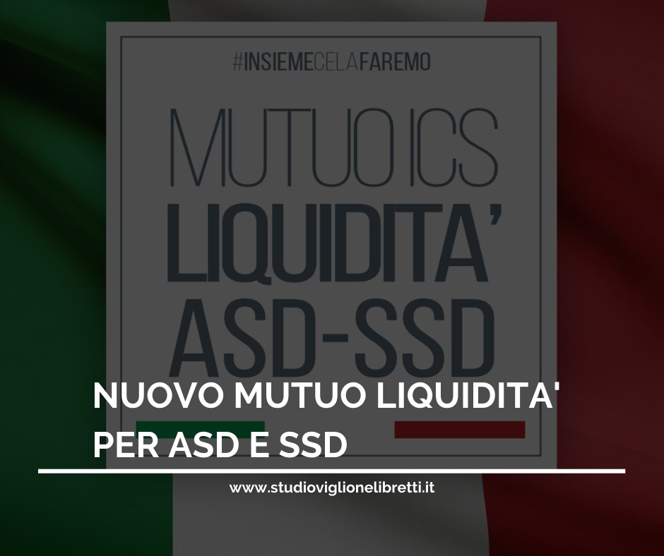 ISTITUTO PER IL CREDITO SPORTIVO: NUOVA MISURA LIQUIDITA’ PER ASD E SSD