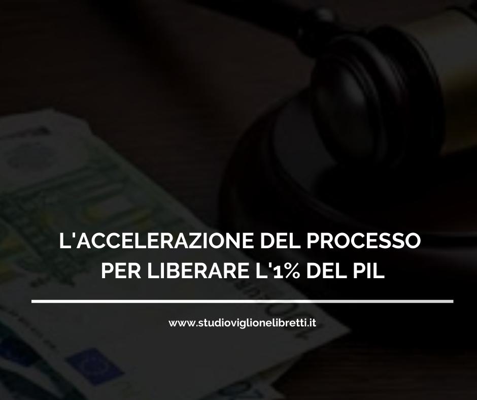 L’ACCELERAZIONE DEL PROCESSO PER LIBERARE L’1% DEL PIL