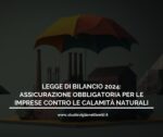 LEGGE DI BILANCIO 2024: ASSICURAZIONE OBBLIGATORIA PER LE IMPRESE CONTRO LE CALAMITÀ NATURALI